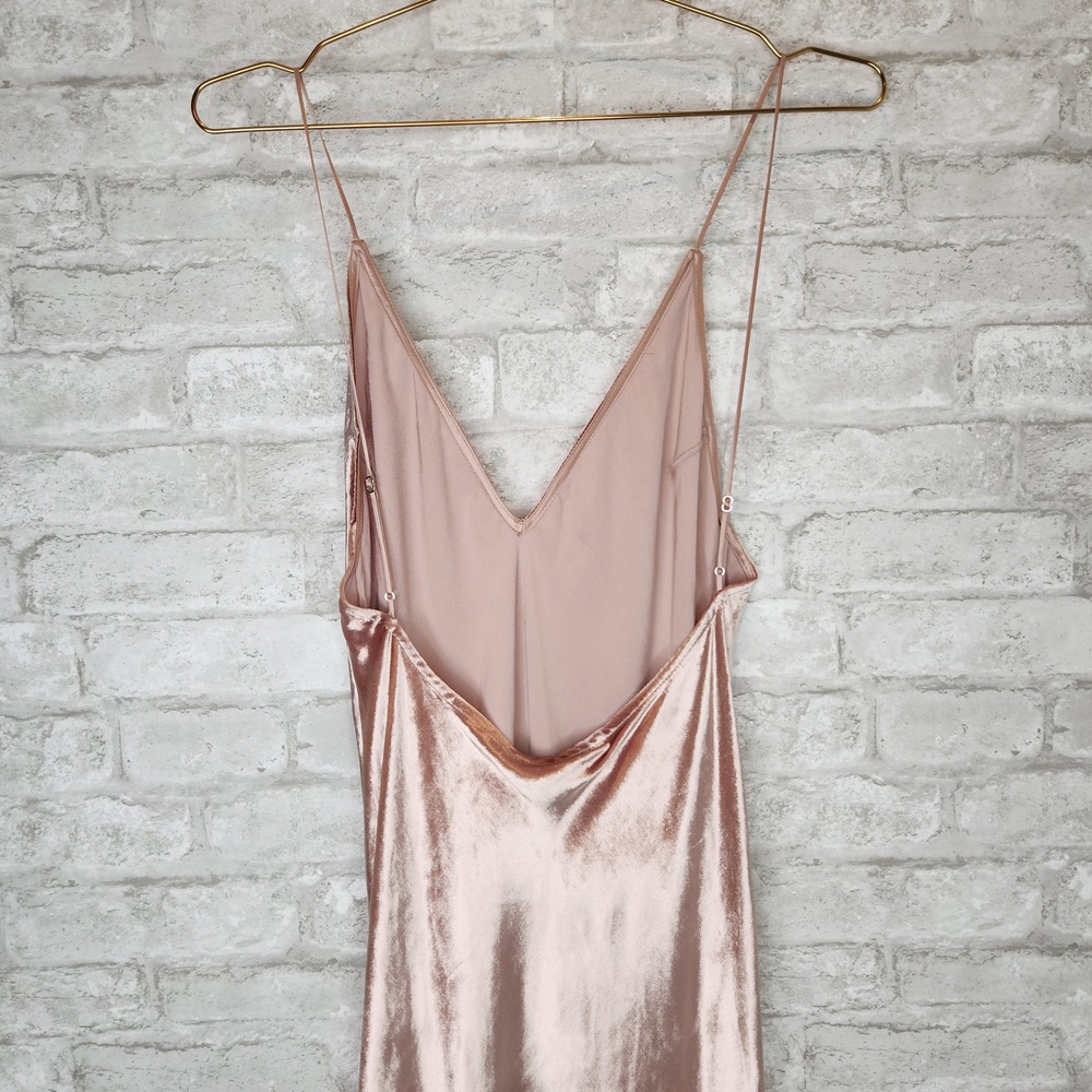 Fleur Du Mal Silk Velvet Maxi Slip Dress Platinum Rose NWT $695 Retail Sz 6 - Picture 6 of 9